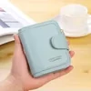 Frosted-Texture Wallet with ID Window and Zip Closure Light Blue color SKU reference