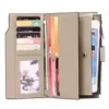 Lychee-Grain Leather Long Wallet with Multi-Card Storage Brown color SKU reference