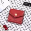 Short Leather Wallet with Sunflower Metal Detail Brown color SKU reference