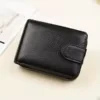 Genuine Leather Short Wallet with ID Window Color reference 01 color SKU reference