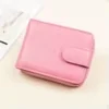 Genuine Leather Short Wallet with ID Window Color reference 05 color SKU reference