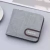Canvas Bifold Wallet and Card Holder Grey color SKU reference