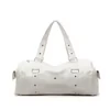 PU Everyday Tote with Side Pocket Detail White color SKU reference