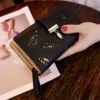 PU Wallet with Gold Leaf Cutout Detail Black color SKU reference