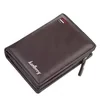 Compact PU Bifold Wallet with Coin Pocket Brown color SKU reference