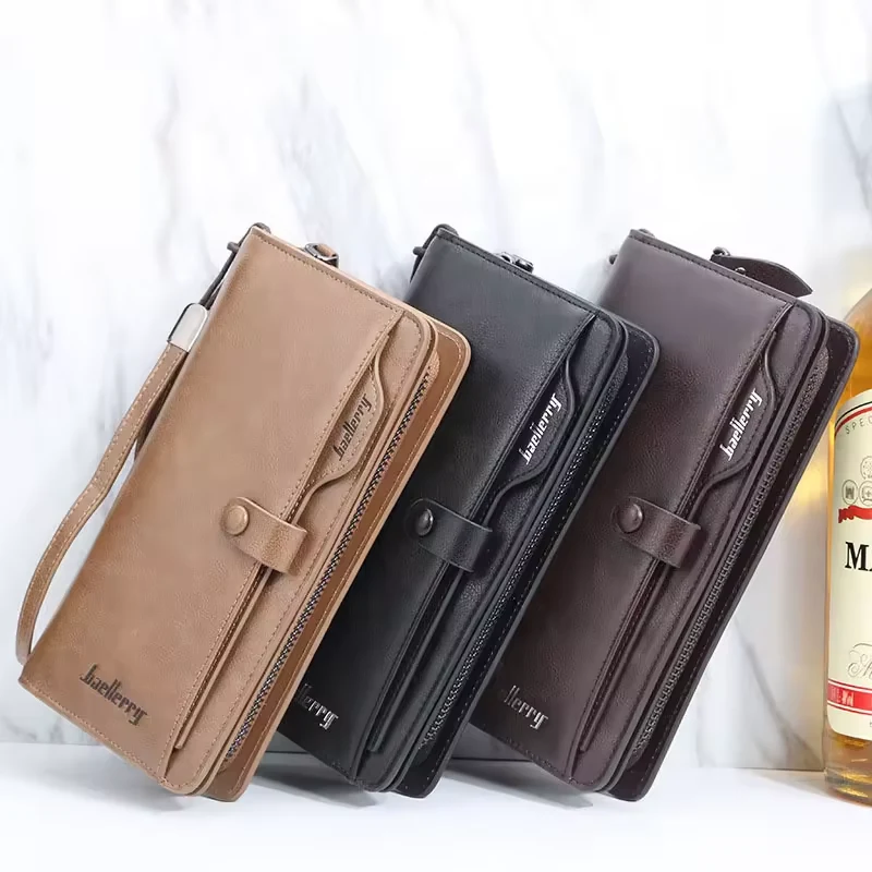 Long PU Men's Wallet with ID Window product reference image
