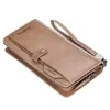 Long PU Men's Wallet with ID Window Brown color SKU reference