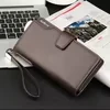 Vertical PU Phone Wallet with Zip Card Slots Brown color SKU reference