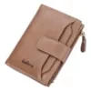 Compact PU Bifold Wallet with Multiple Card Slots Khaki color SKU reference