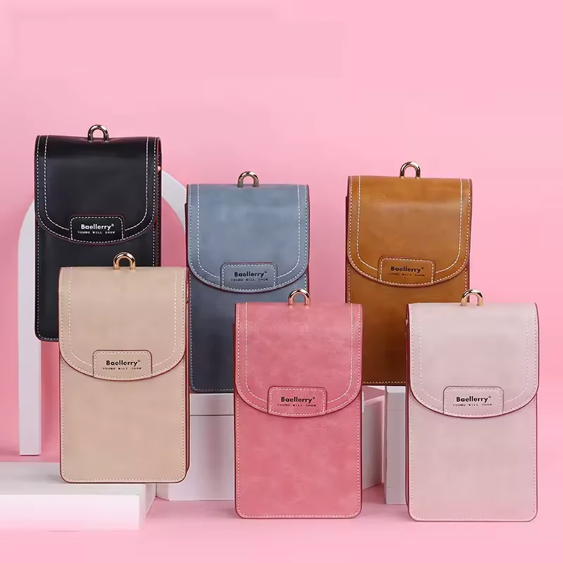 Vertical PU Crossbody Phone Wallet product reference image