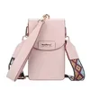 Vertical PU Crossbody Phone Wallet Pink color SKU reference