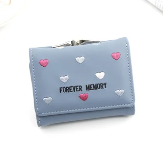 Trifold PU Short Wallet with Multiple Color References Blue · Style 02 color SKU reference
