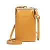 Lychee-Texture PU Crossbody Phone Wallet Yellow color SKU reference