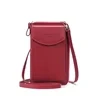 Mini PU Crossbody Wallet with Multi-Card Storage Red color SKU reference