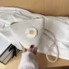 Daisy-Detail Woven Mini Bucket Crossbody Bag Option 02 color SKU reference