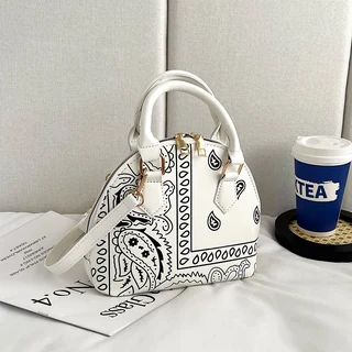 Paisley Handbag, Bucket Hat & Scarf Set White handbag SKU overview reference
