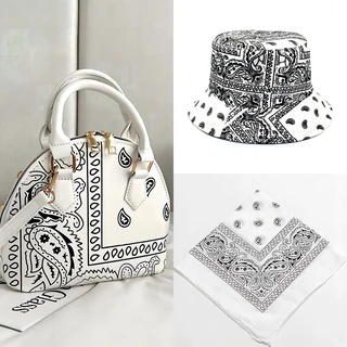 Paisley Handbag, Bucket Hat & Scarf Set White coordinated set SKU overview reference
