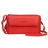PU Leather Long Clutch Wallet with Shoulder Strap Red color SKU reference