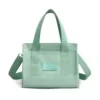 Mini Nylon Tote Handbag with Zipper Closure Mint Green color SKU reference