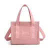 Mini Nylon Tote Handbag with Zipper Closure Blush Pink color SKU reference
