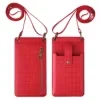 Croc-Embossed PU Crossbody Phone Wallet with Coin Pocket Red 01 color SKU reference