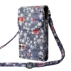 Croc-Embossed PU Crossbody Phone Wallet with Coin Pocket Image option 10 color SKU reference