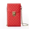Croc-Embossed PU Crossbody Phone Wallet with Coin Pocket Red 02 color SKU reference