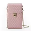 Croc-Embossed PU Crossbody Phone Wallet with Coin Pocket Pink color SKU reference