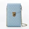 Croc-Embossed PU Crossbody Phone Wallet with Coin Pocket Blue color SKU reference