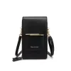 Double-Layer PU Crossbody Phone Wallet Black color SKU reference