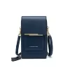 Double-Layer PU Crossbody Phone Wallet Dark blue color SKU reference