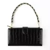 Croc-Embossed PU Mini Crossbody Phone Pouch Black color SKU reference