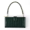 Croc-Embossed PU Mini Crossbody Phone Pouch Green color SKU reference