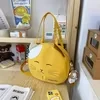 Two-Size Embroidered Cat Canvas Crossbody Bag Black · Small color SKU reference