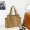 Canvas Buckle Tote with Back Zipper Pocket Purple color SKU reference