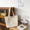 White Canvas Shopper Tote with Optional Zipper White without zipper color SKU reference