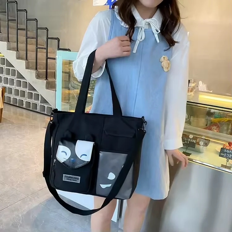 Canvas Tote with Transparent Front Pocket product reference image