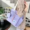 Canvas Drawstring Tote with Coin Purse White color SKU reference