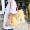 Canvas Drawstring Tote with Coin Purse Yellow color SKU reference