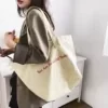 Oversized Canvas Buckle Shopper Tote White color SKU reference