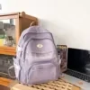Harajuku School Backpack with Front Mesh Pocket Purple color SKU reference