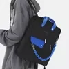 Klein-Blue Backpack with Acrylic Chain and Front Zip Pocket Black color SKU reference
