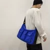 Large Canvas Sports Sling Bag with Three Buckle Pockets Blue color SKU reference