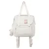 Nylon School Crossbody Bag with Rabbit Badge and Lamb Charm Purple color SKU reference