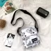 Graffiti-Letter Canvas Mini Crossbody Bag White design 01 color SKU reference