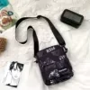 Graffiti-Letter Canvas Mini Crossbody Bag Black design 02 color SKU reference
