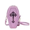 Coffin-Shaped PU Crossbody Bag with Cross Detail Purple color SKU reference