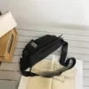 Nylon Chest Sling Bag with Side Pocket Black color SKU reference