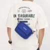 Small Nylon Messenger Bag with Adjustable Strap Blue color SKU reference