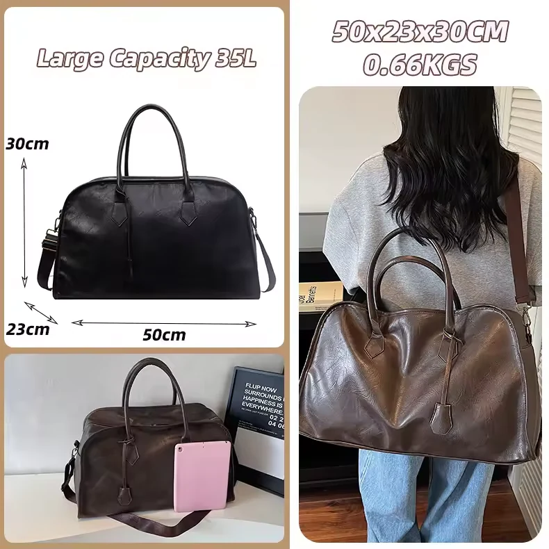Croc-Embossed PU Travel Bag with Security Pocket product reference image